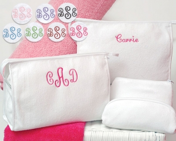 "Three To Go Trio" Terry Cloth Cosmetic Bags