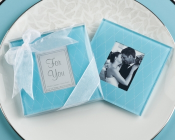 "Something Blue" Timeless Glass Photo Coasters