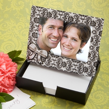 Black And White Damask Place Card/Photo Frame And Memo Paper Sets