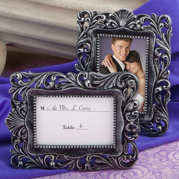 Baroque-style place card holder/picture frame favors