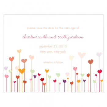 Personalized Garden Hearts Save the Date Cards
