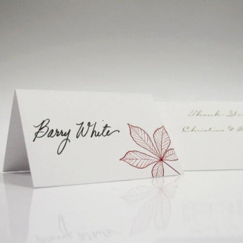 Personalized Autumn Leaves Place Cards