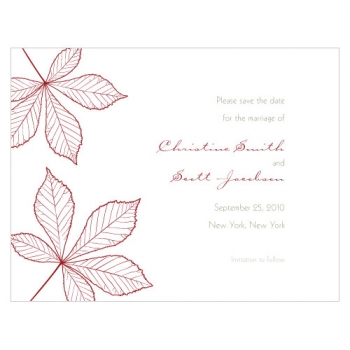 Personalized Autumn Leaf Save-the-Date Cards