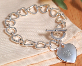 "Forever In Love" Engraved Silver Bracelet