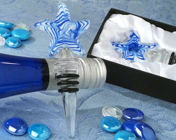 Murano Art Decor Collection Blue Starfish Wine Stopper