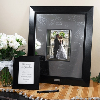 Engraved Signature Picture Frame with Photo Mat