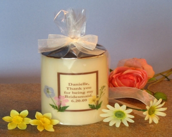 Flower Garden Ivory 3" x 4" Bridesmaid Candle