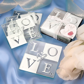 "L-O-V-E" Glass Coasters