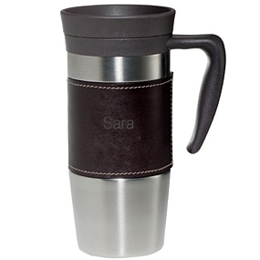 Personalized Leather Travel Mug