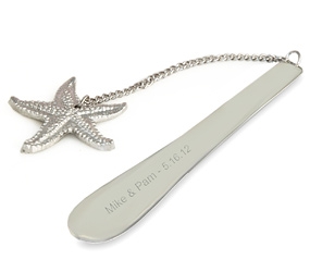 Personalized Silver Starfish Bookmark