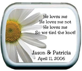 Personalized Shasta Daisy Mints Favor (Candy Included)