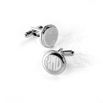 Classic Round Silver Plated Cufflinks