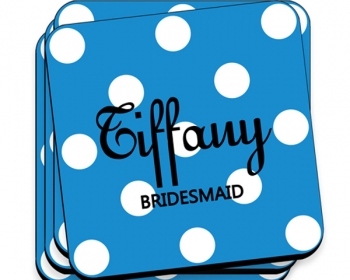 Personalized Polka-Dot Coaster Set (Set of Four)