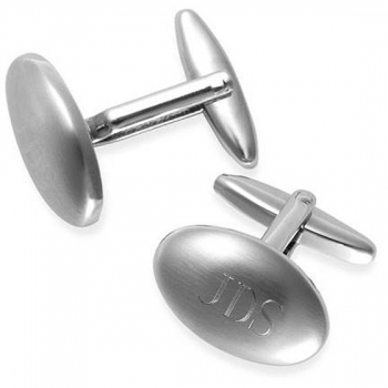 Personalized Oval Brushed Cufflinks