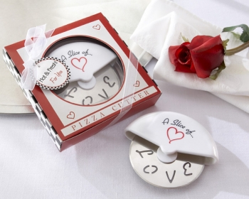 "A Slice of Love" Pizza Cutter in Miniature Pizza Box