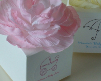 Basic Ivory Flower Top Favor Box