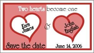 Save the Date Magnets Two Hearts Design