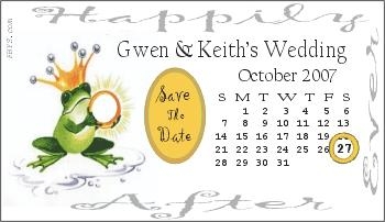 Save the Date Magnet Frog Prince Design