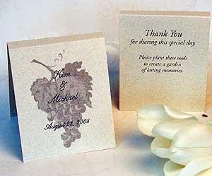 Personalized Grape Design Cream Plant A Garden Seed Favors