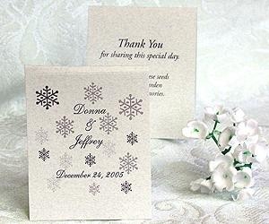 Personalized Winter White Snowflake Design Plant A Garden Seed Favors