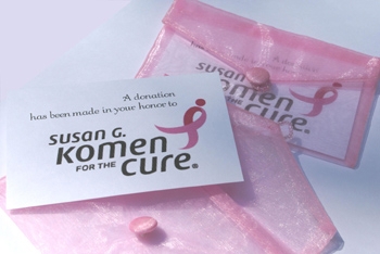Donation Card in Organza Envelope - Breast Cancer  Awareness