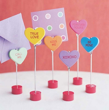 Sweet Talk Conversation Hearts Place Cards/Photo Holders (Set of 6)