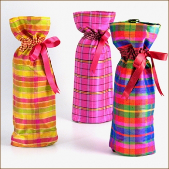 Plaid Silk Gift Bag (28 colors)