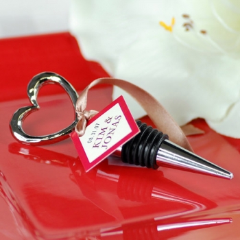 Hammered-Metal Texture Heart-Shaped Wine Stoppers