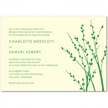Wedding invitations: Budding Branches