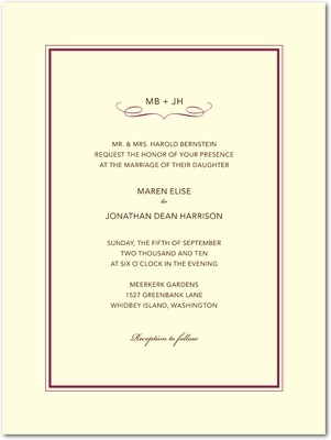 Thermography wedding invitations: Mirrored Swirl