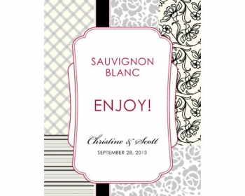 Eclectic Patterns Wine Label (Set of 8)