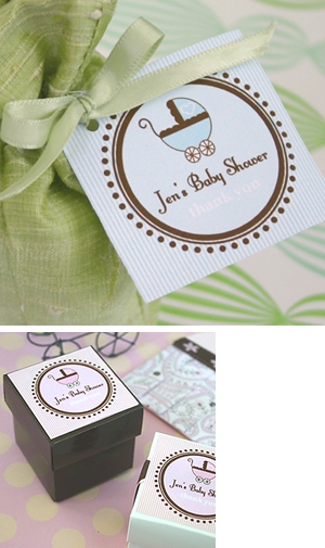 Personalized Baby Shower Square Labels & Tags